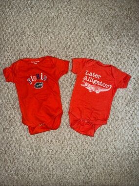 Florida Gators Red Baby One-Piece Bodysuit - "Later Alligator" Option